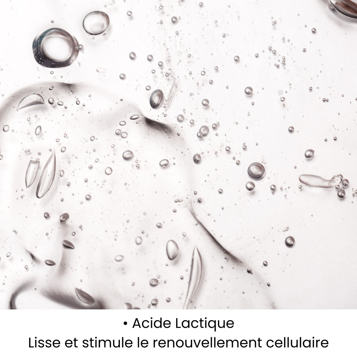 Acide Lactique utilise dans les soins KALYAË ORIGIN, reconnu pour lisser et stimuler le renouvellement cellulaire.