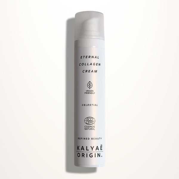 Eternal Collagen Cream crème de nuit au collagène qui lisse la peau et la rend plus rebondie certifié COSMOS NATURAL 50 ml présenté sur fond clair – KALYAË ORIGIN