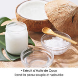 Extrait d’huile de coco utilisé dans les soins KALYAË ORIGIN, reconnu pour rendre la peau souple, douce et veloutée.