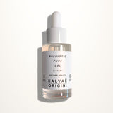 Prebiotic Pure Gel hydratant et équilibrant aux prébiotiques certifié COSMOS NATURAL 30 ml présenté sur fond clair – KALYAË ORIGIN