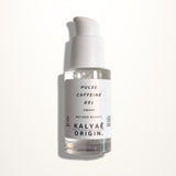 Pulse Caffeine Gel contour des yeux défatigant certifié COSMOS NATURAL 30 ml présenté sur fond clair – KALYAË ORIGIN